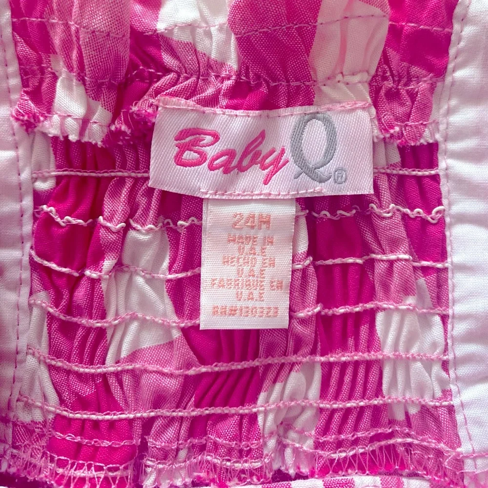 Baby Girl  Q Pink Checkered Tunic Dress Size 24M